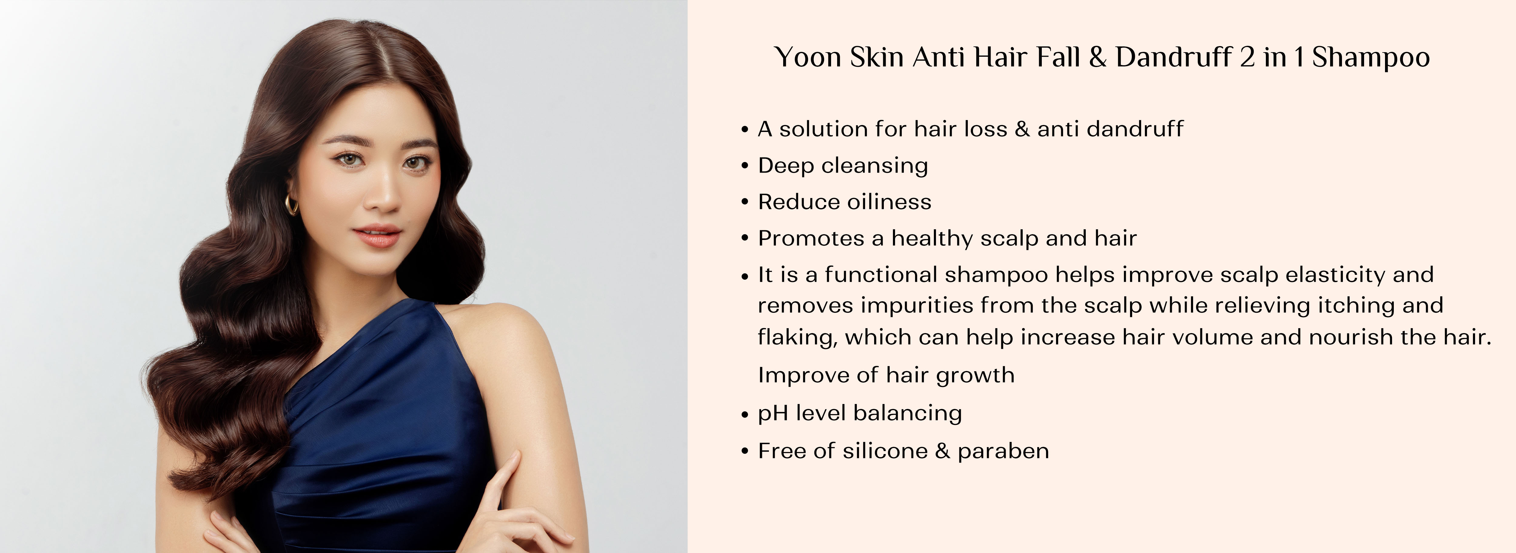 Yoon Skin Anti-Hair Fall & Dandruff 2 in 1 Shampoo 500ml (Exp - 2027.4)