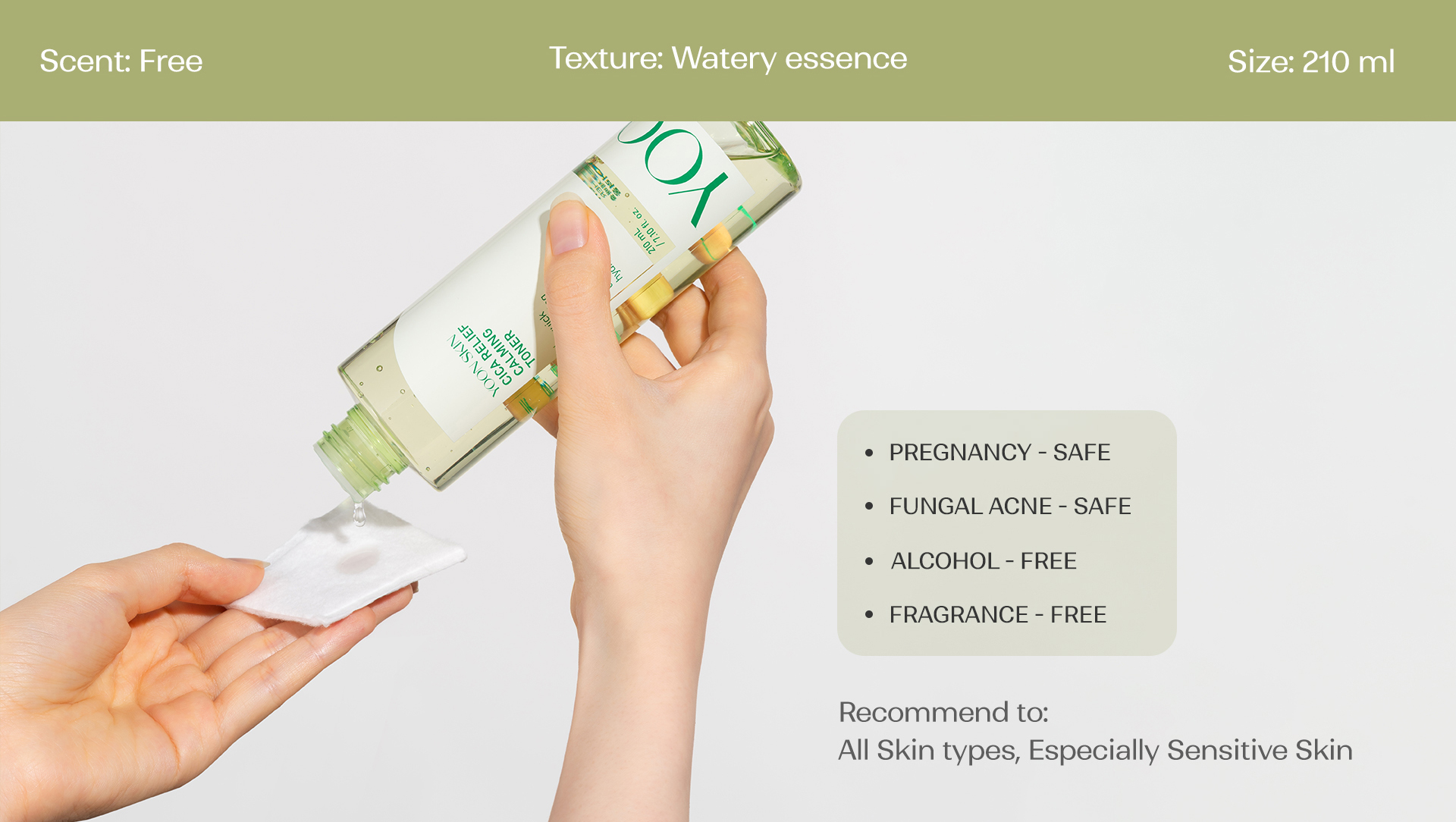 Yoon Skin Cica Relief Calming Toner 210ml (Exp-2028.10.1)