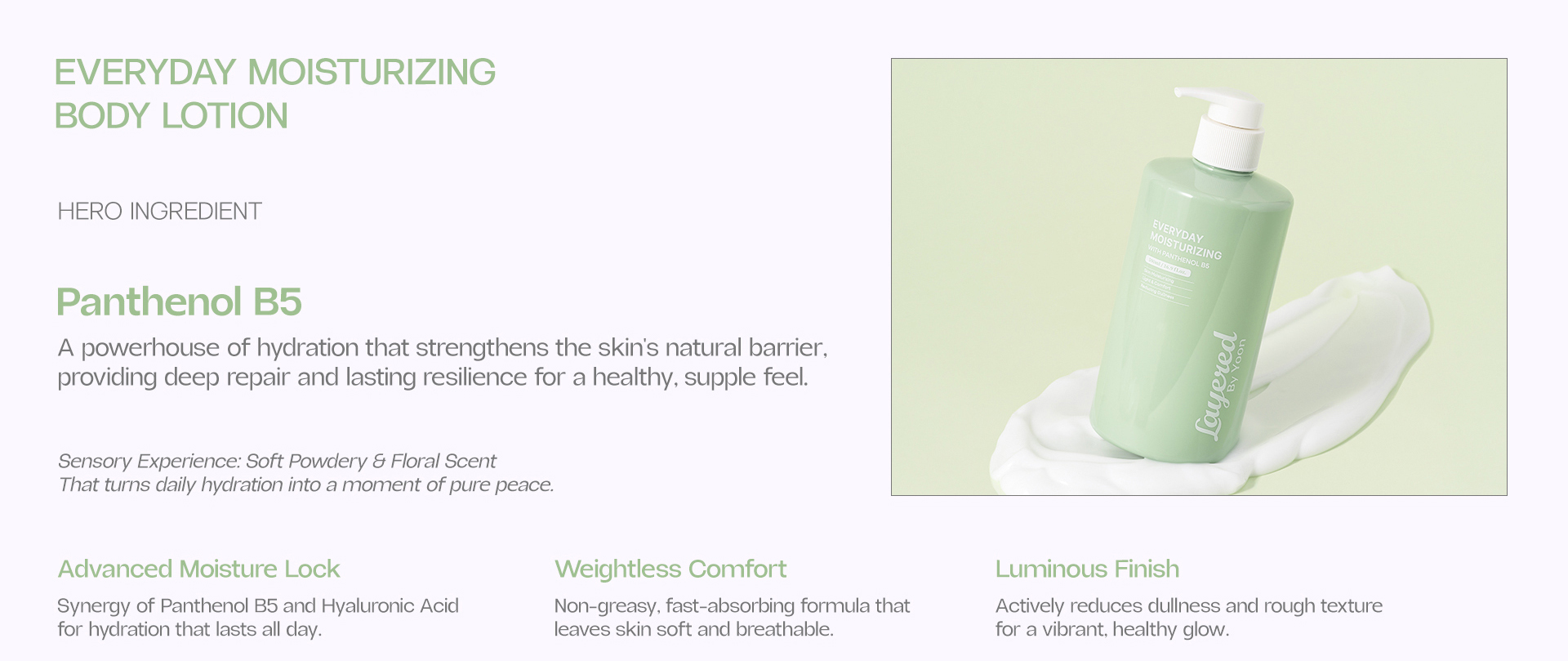 Layered by Yoon Everyday Moisturizing with Panthenol B5 500ml (Exp-2028.1225)